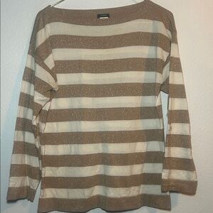 J. Crew Tan and Cream Knit Sweater